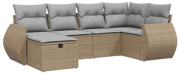 VidaXL Polyrattan Kerti Ülőgarnitúra - 6 részes - Bézs