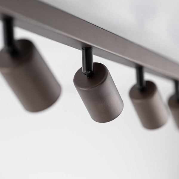 TK Lighting Mennyezeti spot Top, állítható, barna, nyolclángú lineáris, dimmelhető, Barna / rozsda, Nappali / Étkező, fém, Modern