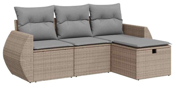 VidaXL Polyrattan Kerti Ülőgarnitúra - 4 részes - Bézs