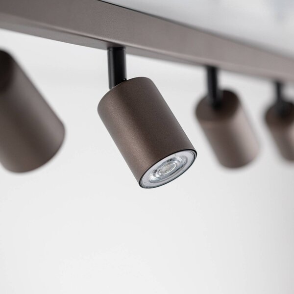 TK Lighting Mennyezeti spot Top, állítható, barna, nyolclángú lineáris, dimmelhető, Barna / rozsda, Nappali / Étkező, fém, Modern