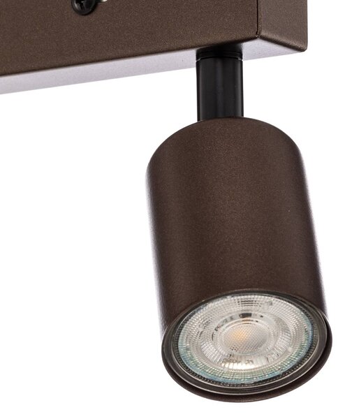 TK Lighting Mennyezeti spot Felső, állítható, barna, kétszínű, lineáris, két fényszórós, dimmelhető, Barna / rozsda, Nappali / Étkező, fém, Modern