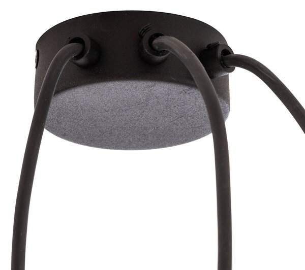 TK Lighting Elio függőlámpa, üveg, barna/tiszta/szürke, 3 lámpás, decentralizált, dimmelhető, Tiszta / átlátszó, Nappali / Étkező, Üveg, Modern