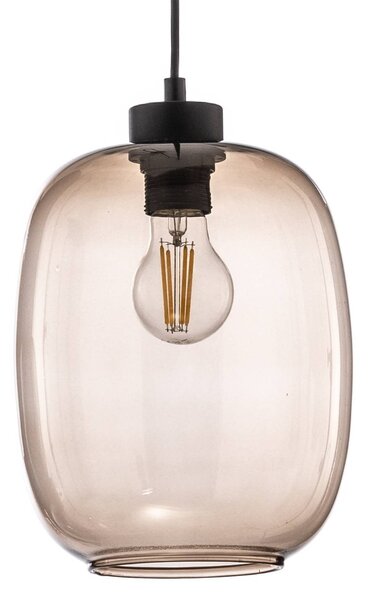 TK Lighting Elio függőlámpa, üveg, barna/tiszta/szürke, 3 lámpás, decentralizált, dimmelhető, Tiszta / átlátszó, Nappali / Étkező, Üveg, Modern