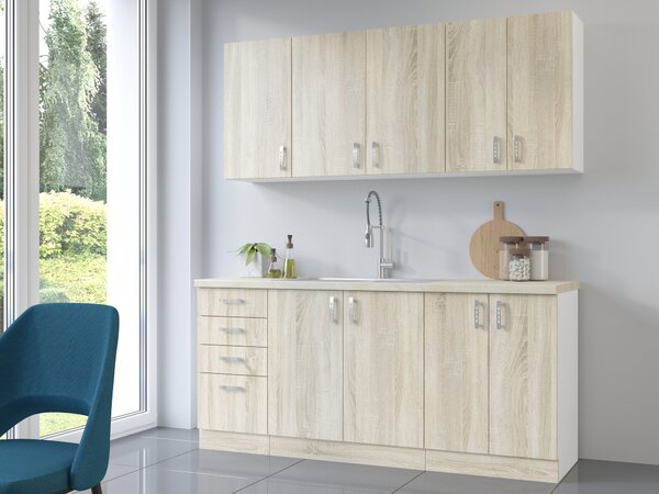 Sarok alsó konyhaszekrény Sylrona 89 x 89 DN 1F BB (sonoma tölgy + fehér)