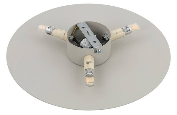TK Lighting Luna fali lámpa, bézs, indirekt fény, Ø 30 cm, acél, dimmelhető, Krém / borostyánsárga, Nappali / Étkező, fém
