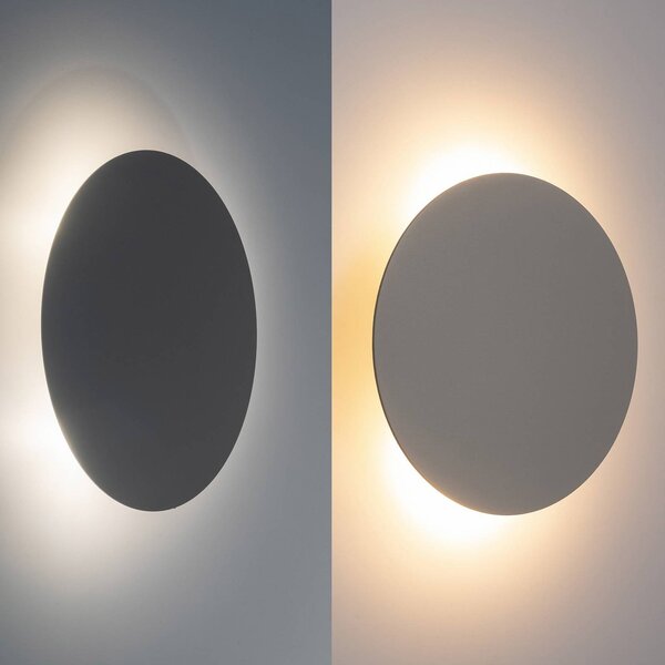 TK Lighting Luna fali lámpa, bézs, indirekt fény, Ø 30 cm, acél, dimmelhető, Krém / borostyánsárga, Nappali / Étkező, fém