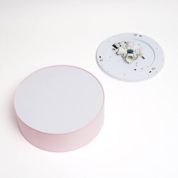 TK Lighting Rondo Kids mennyezeti világítás, Ø 38 cm, rózsaszín, dimmelhető, Lila / pink / rózsaszín, Gyermekszoba, Textil / szövet / selyem, Modern