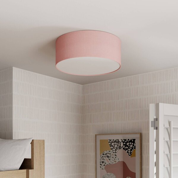 TK Lighting Rondo Kids mennyezeti világítás, Ø 38 cm, rózsaszín, dimmelhető, Lila / pink / rózsaszín, Gyermekszoba, Textil / szövet / selyem, Modern