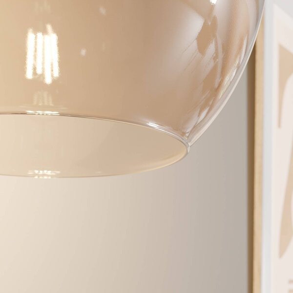 TK Lighting Cubus lógó világítás, borostyánszínű, üveg, Ø 30 cm, E27, dimmelhető, Krém / borostyánsárga, Nappali / Étkező, Üveg, Modern