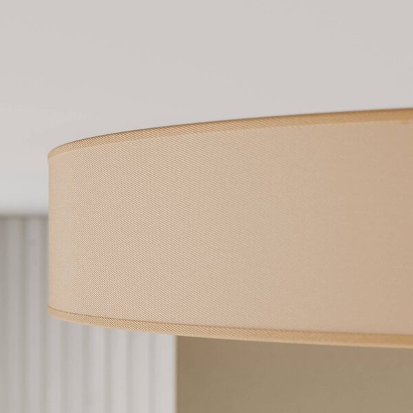 TK Lighting Rondo mennyezeti lámpa, bézs Ø 80 cm, dimmelhető, Krém / borostyánsárga, Hálószoba, Textil / szövet / selyem, Modern