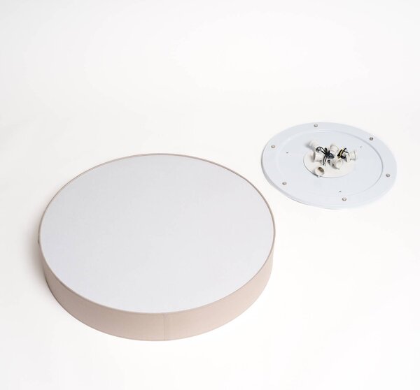 TK Lighting Rondo mennyezeti lámpa, bézs Ø 80 cm, dimmelhető, Krém / borostyánsárga, Hálószoba, Textil / szövet / selyem, Modern