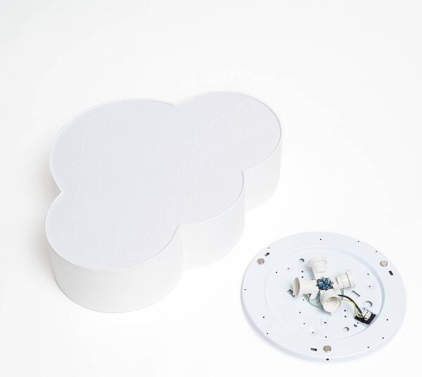 TK Lighting Cloud mennyezeti lámpa, fehér, textil, hossza 62 cm, E27, 4 lámpás., dimmelhető, Fehér / opál, Nappali / Étkező, Textil / szövet / selyem, Fiatalos életstílus