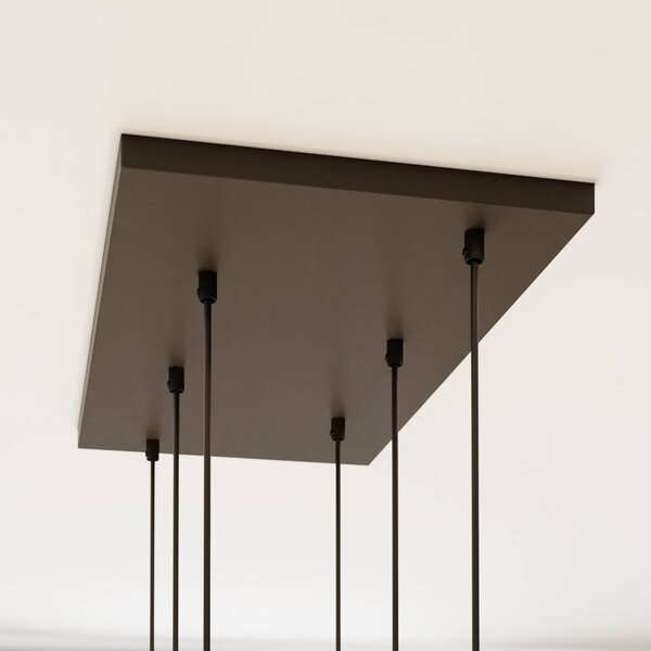 TK Lighting Cubus függőlámpa, 74 cm, 6 lámpás, átlátszó/méz/barna, üveg, dimmelhető, Tiszta / átlátszó, Nappali / Étkező, Üveg, Modern