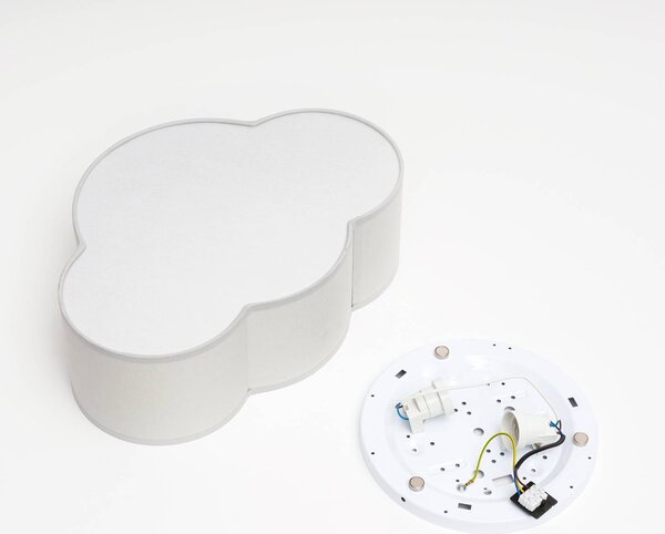 TK Lighting Cloud mennyezeti világítás textilből, hossza 41 cm, szürke, dimmelhető, Alu / szürke / cink, Nappali / Étkező, Textil / szövet / selyem, Fiatalos életstílus