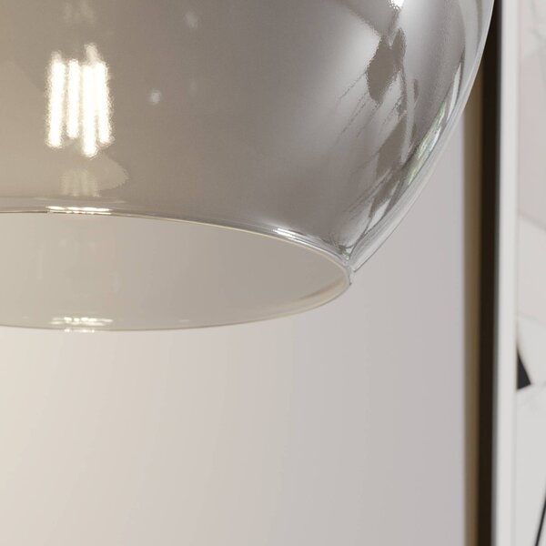TK Lighting Cubus lógó világítás, füstszürke, üveg, Ø 30 cm, E27, dimmelhető, Fekete, Nappali / Étkező, Üveg, Modern