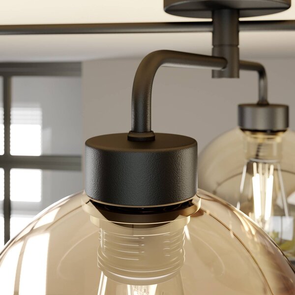 TK Lighting Cubus mennyezeti lámpa, 4 izzós, átlátszó/borostyán/szürke, dimmelhető, Tiszta / átlátszó, Nappali / Étkező, Üveg, Modern