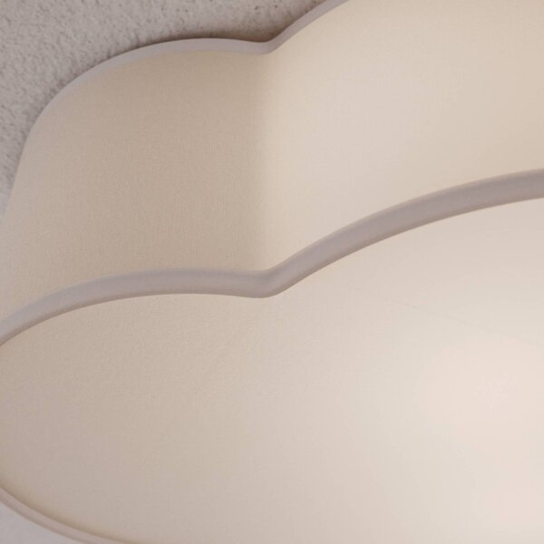 TK Lighting Cloud mennyezeti világítás textilből, hossza 41 cm, szürke, dimmelhető, Alu / szürke / cink, Nappali / Étkező, Textil / szövet / selyem, Fiatalos életstílus