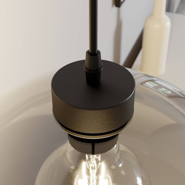 TK Lighting Cubus lógó világítás, füstszürke, üveg, Ø 30 cm, E27, dimmelhető, Fekete, Nappali / Étkező, Üveg, Modern