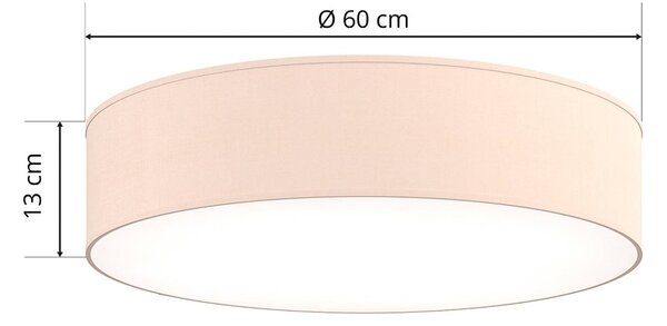 TK Lighting Rondo mennyezeti lámpa, bézs, Ø 60 cm, dimmelhető, Krém / borostyánsárga, Hálószoba, Textil / szövet / selyem, Modern