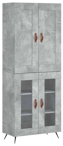 VIDAXL Beton Szürke Magasszekrény - 69,5x34x180 cm