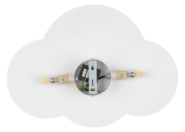 TK Lighting Cloud fali lámpa, fehér, acél, indirekt fény, 38 x 27 cm, dimmelhető, Fehér / opál, Nappali / Étkező, fém, Fiatalos életstílus