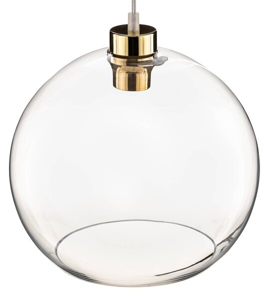 TK Lighting Cubus lógó világítás, átlátszó, üveg, Ø 30 cm, E27, dimmelhető, Tiszta / átlátszó, Nappali / Étkező, Üveg, Modern