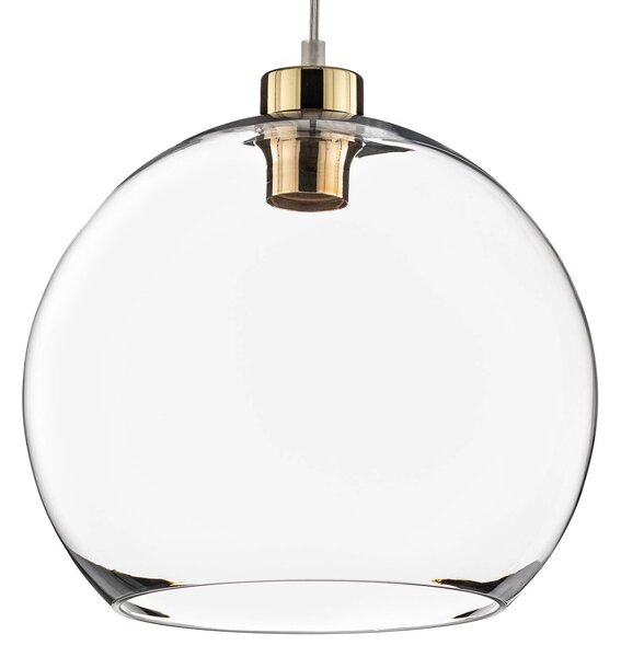 TK Lighting Cubus lógó világítás, átlátszó, üveg, Ø 30 cm, E27, dimmelhető, Tiszta / átlátszó, Nappali / Étkező, Üveg, Modern