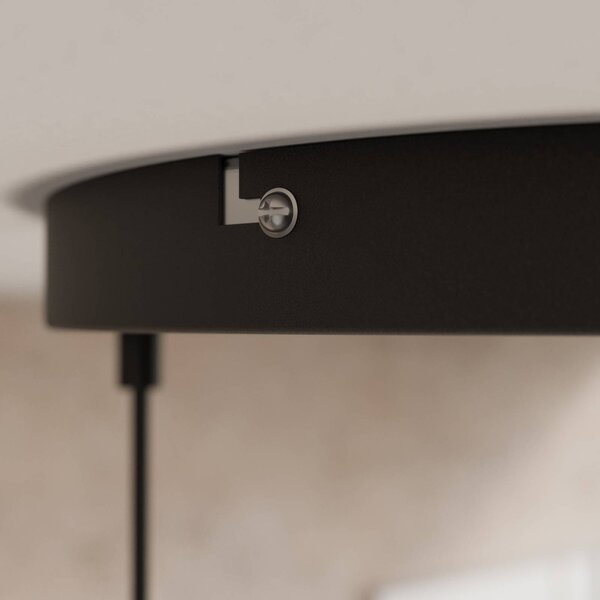 TK Lighting Cubus függőlámpa, Ø 50 cm, 3-lámpás, füstszürke, üveg, dimmelhető, Fekete, Nappali / Étkező, Üveg, Modern