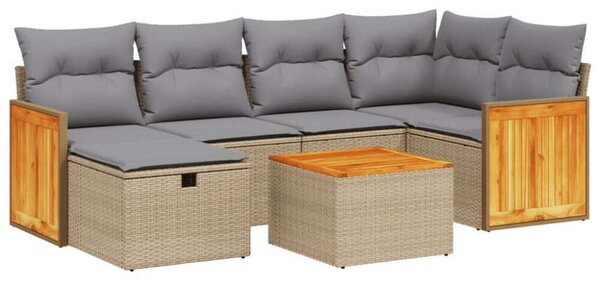VidaXL Polyrattan Kerti Ülőgarnitúra - 7 részes