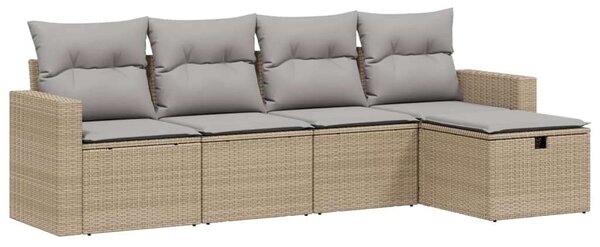 Polyrattan Kerti Ülőgarnitúra - 5 részes - Bézs