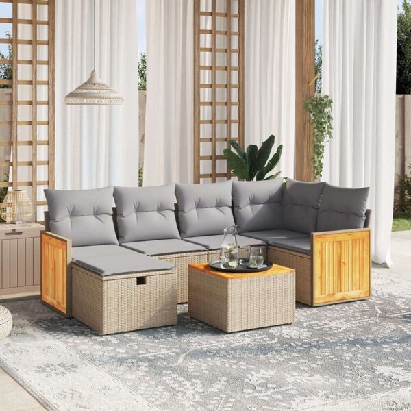 VidaXL Polyrattan Kerti Ülőgarnitúra - 7 részes