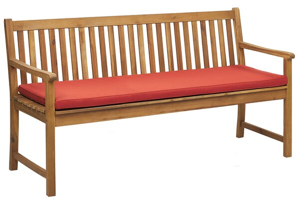 Kerti pad ülőpárnával VIVARA 160 cm Tanúsított akácfa Világos kőris Sötétpiros