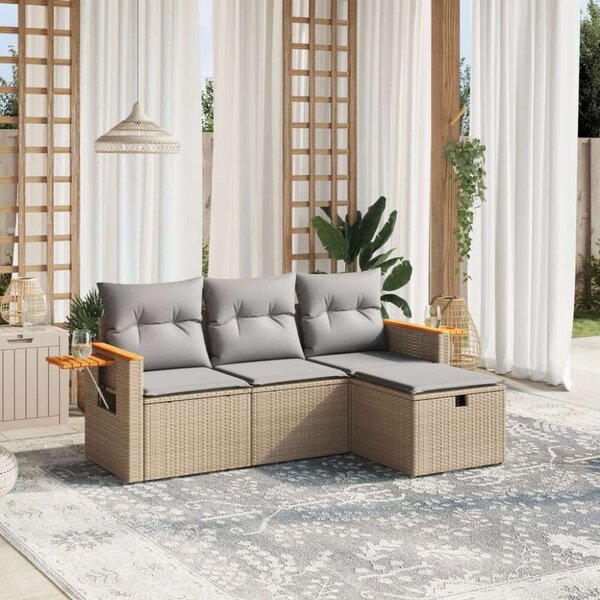 VidaXL Polyrattan Kerti Ülőgarnitúra - 4 részes