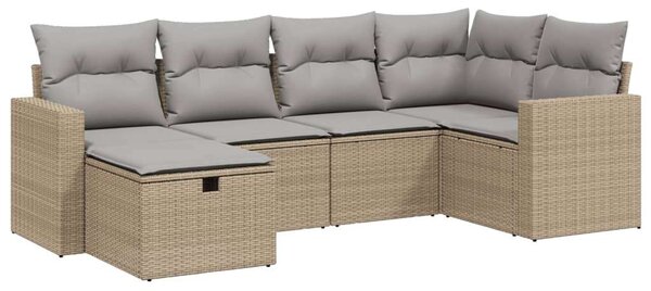 VidaXL Polyrattan Kerti Ülőgarnitúra - 6 részes, Bézs