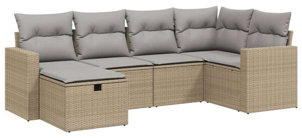 VidaXL Polyrattan Kerti Ülőgarnitúra - 6 részes, Bézs