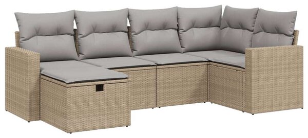 VidaXL Polyrattan Kerti Ülőgarnitúra - 6 részes, Bézs