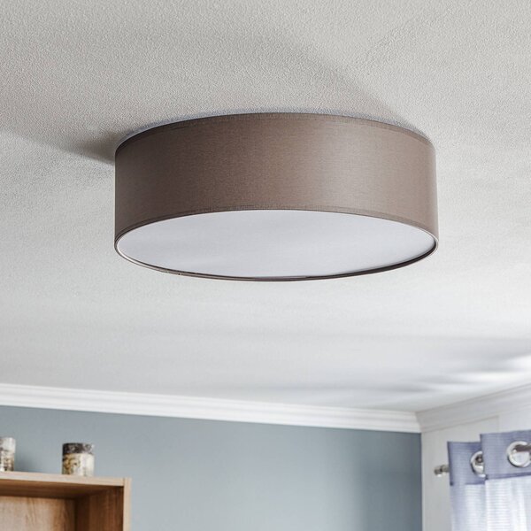 TK Lighting Rondo mennyezeti világítás, barna, Ø 45 cm, dimmelhető, Barna / rozsda, Hálószoba, Textil / szövet / selyem, Modern