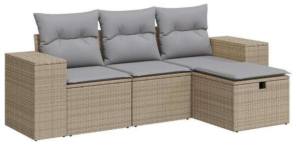 VidaXL Polyrattan Kerti Ülőgarnitúra - 4 részes - Bézs