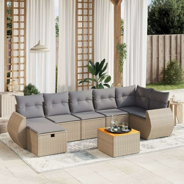 VidaXL Polyrattan Kerti Ülőgarnitúra - 8 részes