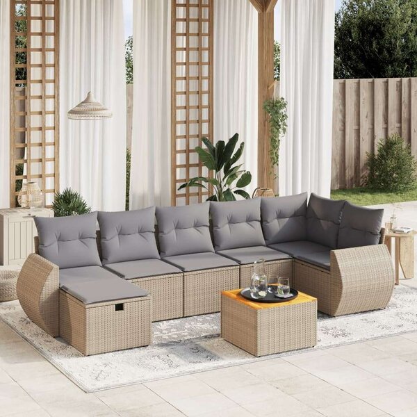 VidaXL Polyrattan Kerti Ülőgarnitúra - 8 részes