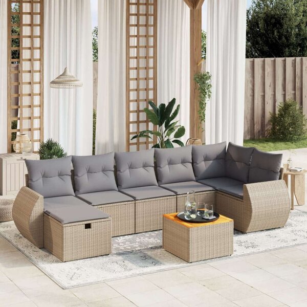 VidaXL Polyrattan Kerti Ülőgarnitúra - 8 részes