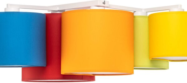 TK Lighting Mona mennyezeti világítás, 5 izzós, többszínű, dimmelhető, Többszínű, Hálószoba, Textil / szövet / selyem, Modern