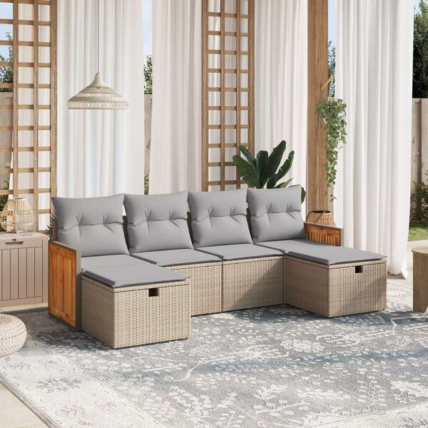 VidaXL Polyrattan Kerti Ülőgarnitúra - 6 részes szett