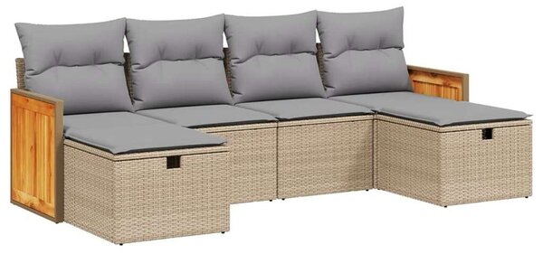 VidaXL Polyrattan Kerti Ülőgarnitúra - 6 részes szett