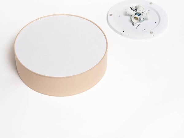 TK Lighting Rondo mennyezeti lámpa, bézs, fém, Ø 45 cm, E27, dimmelhető, Krém / borostyánsárga, Hálószoba, Textil / szövet / selyem, Modern