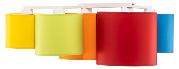 TK Lighting Mona mennyezeti világítás, 5 izzós, többszínű, dimmelhető, Többszínű, Hálószoba, Textil / szövet / selyem, Modern