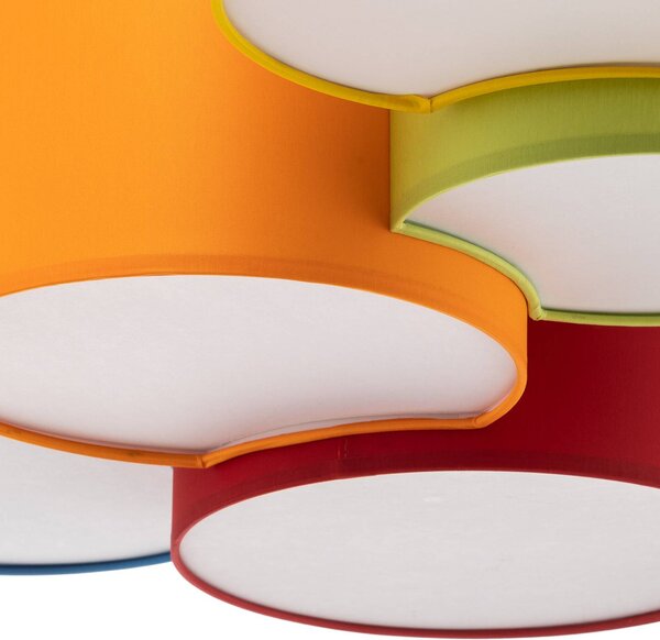 TK Lighting Mona mennyezeti világítás, 5 izzós, többszínű, dimmelhető, Többszínű, Hálószoba, Textil / szövet / selyem, Modern
