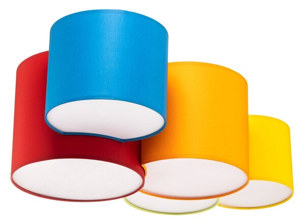 TK Lighting Mona mennyezeti világítás, 5 izzós, többszínű, dimmelhető, Többszínű, Hálószoba, Textil / szövet / selyem, Modern