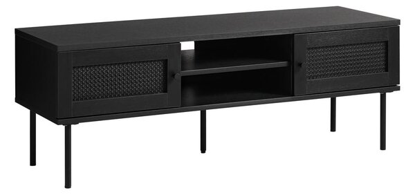 Fekete TV-állvány tölgyfa dekorral 120x43 cm Pensacola – Unique Furniture