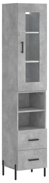 Modern Magasszekrény - Betonszürke - 34,5x34x180 cm